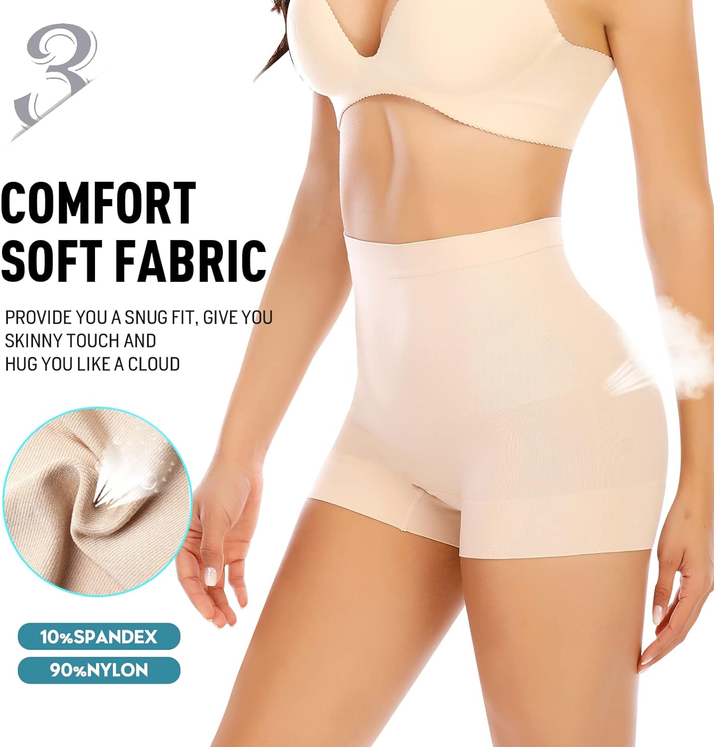 Seamless Shaping Boyshorts Panties for Women Slip Shorts Under Dress Shapewear Shorts Tummy Control Underwear