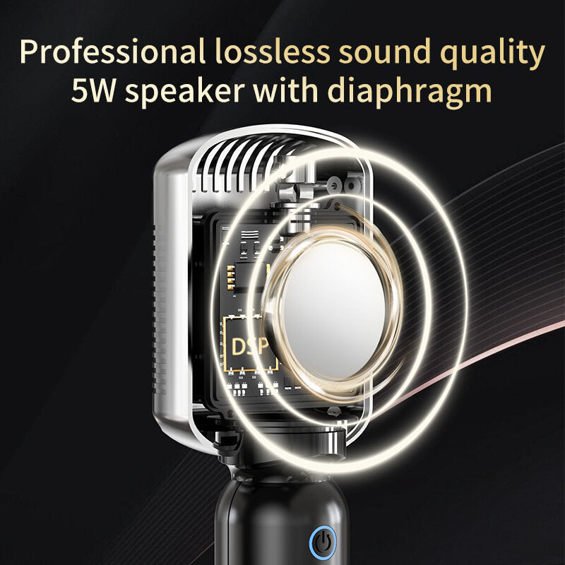 Wireless Retro bluetooth Microphone Handheld Karaoke Mic Speaker Music Player Singing Dynamic Cardioid Classic