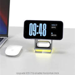 3-in-1 Magnetic Wireless Charger Stand with LED Light for iPhone, Apple Watch, AirPods