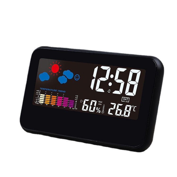Digital Weather Station Thermometer Hygrometer Alarm Clock Smart Sound Control Clock