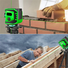 360 Rotary 12 Lines 3D Green Laser Level Cross Horizontal Measure Self Leveling
