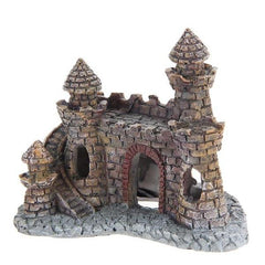 Aquarium Decoration Wizard's Castle Fish Tank Shelter House Hand Painted Realistic Castle