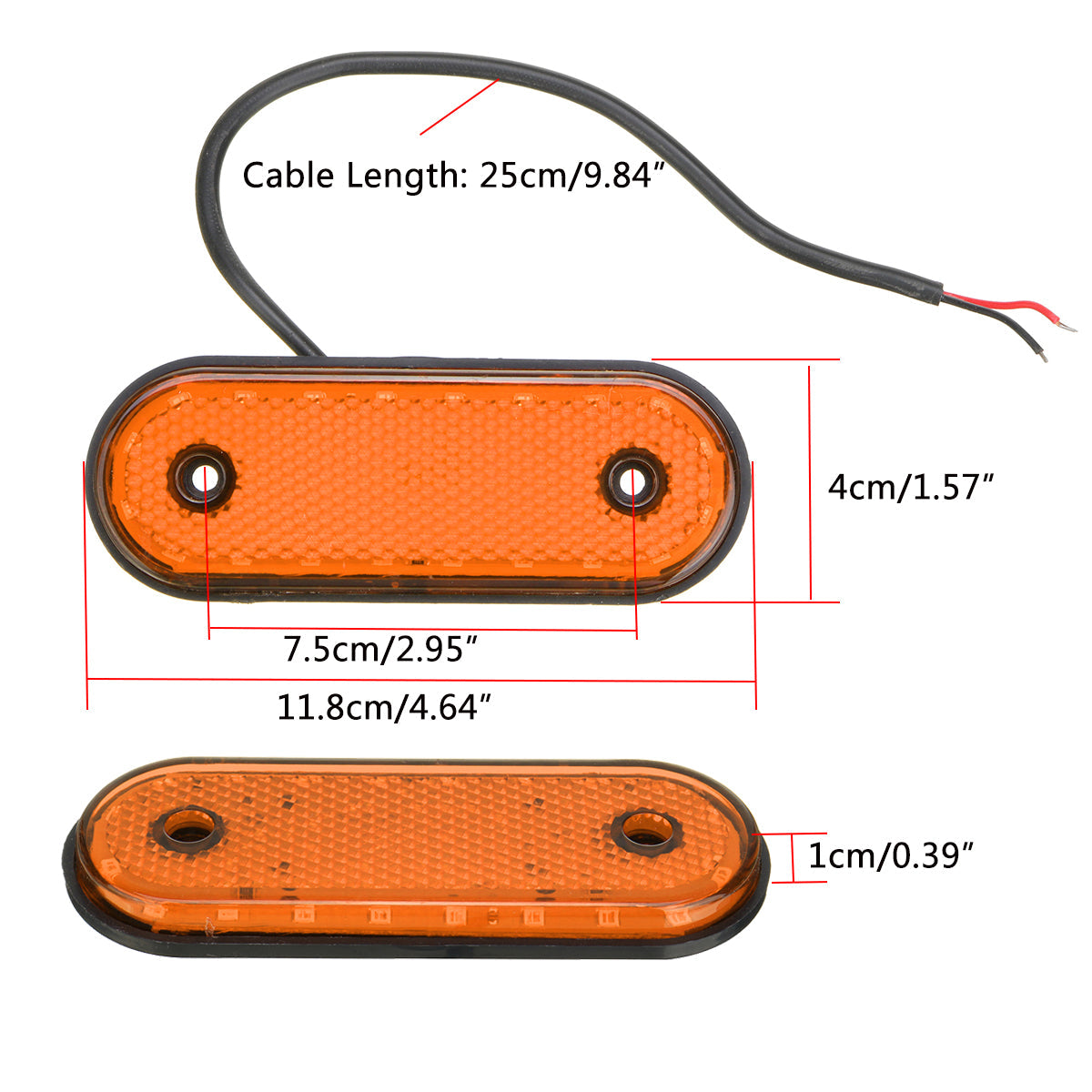 1PC 24V 20 LED Side Marker Light Indicator for Truck Trailer Lorry Caravan