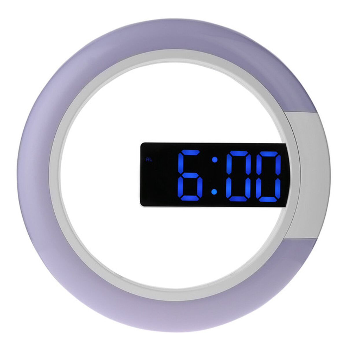 Remote Control LED Wall Clock Time or Temperature Display Ring Light Alarm Clock 7 Color Change