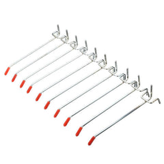 10Pcs Stainless Steel Wall Display Hooks for Coat Shop Slatwall Panel 10 150MM