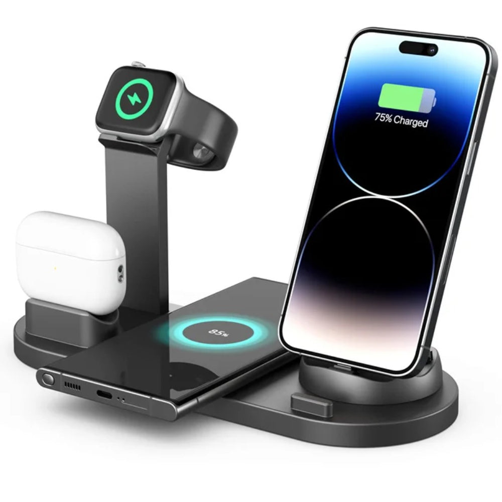 5-in-1 Wireless Charger Stand for iPhone, Apple Watch, AirPods - Fast Charging Dock