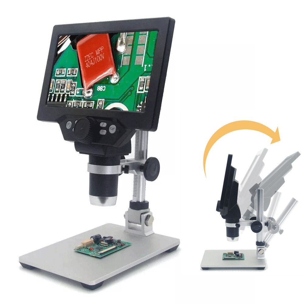 Digital Microscope 12MP 7 Inch Large Color Screen Large Base LCD Display 1-1200X Continuous