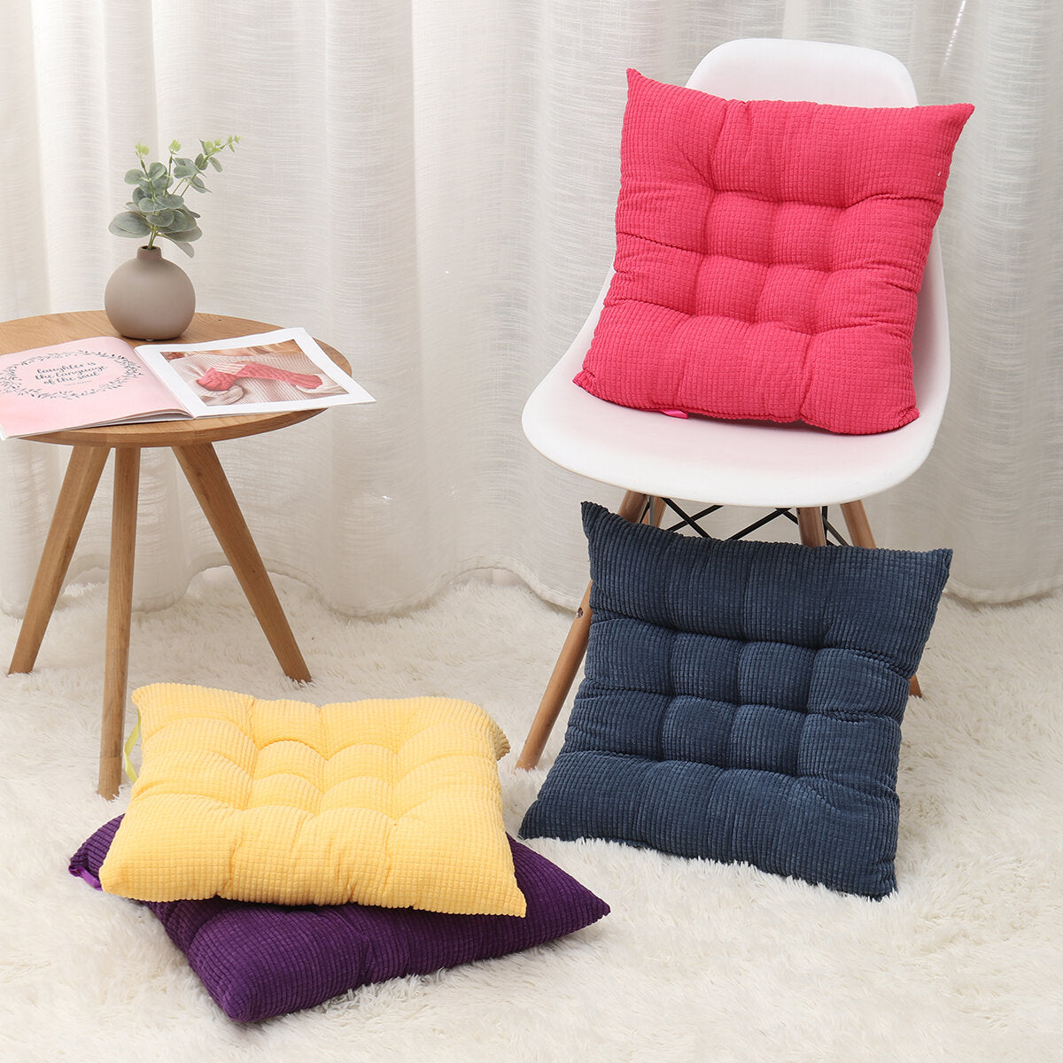Chair Seat Cushion Square Tatami Dining Chair Mat Buttocks Pillow Chair Car Sofa Soft Seat Pad Home Office Decorations