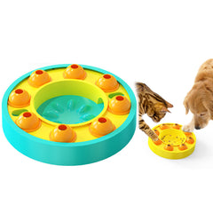 Pet Rotating Food Feeding Bowl Interactive Toy Dog Cat Slow Feeder Training