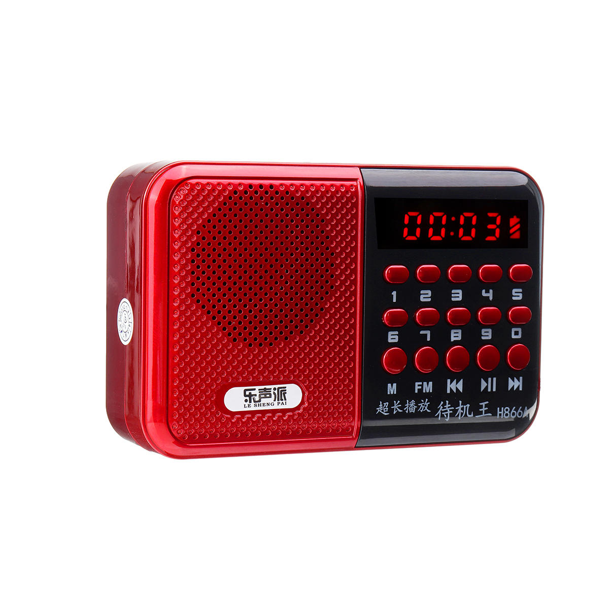 Portable DC 5V 3W FM 70MHz-108MHz Handheld Digital Radio Music Player Rechargeable TF Card Speaker