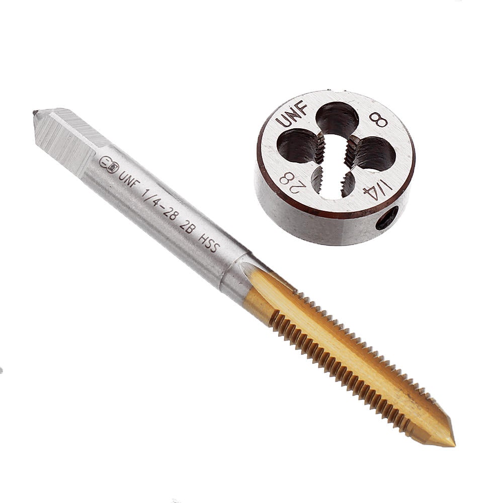 1/4-28 UNEF Right Hand Screw Tap with or without Titanium Coating Thread Tap with Round Thread Die