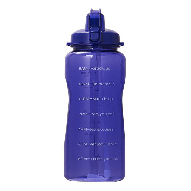 2000ml Sport Kettle Food Grade Material Bouncing Cover Straw Water Bottle with Handle for Outdoor Camping Travel