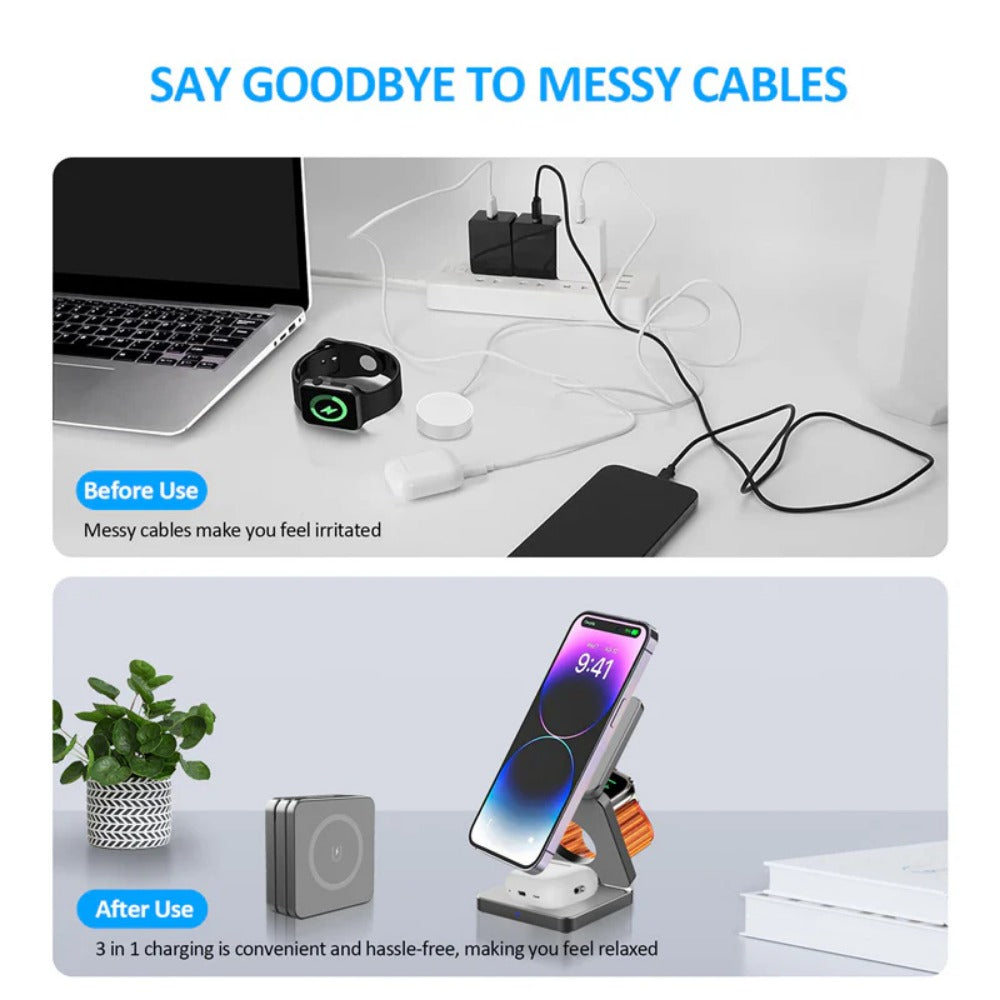 Magnetic Wireless Charger 15W/10W/7.5W/5W/2.5W Fast Charging for iPhone, Hui, Xiaomi, Apple Watch, AirPods