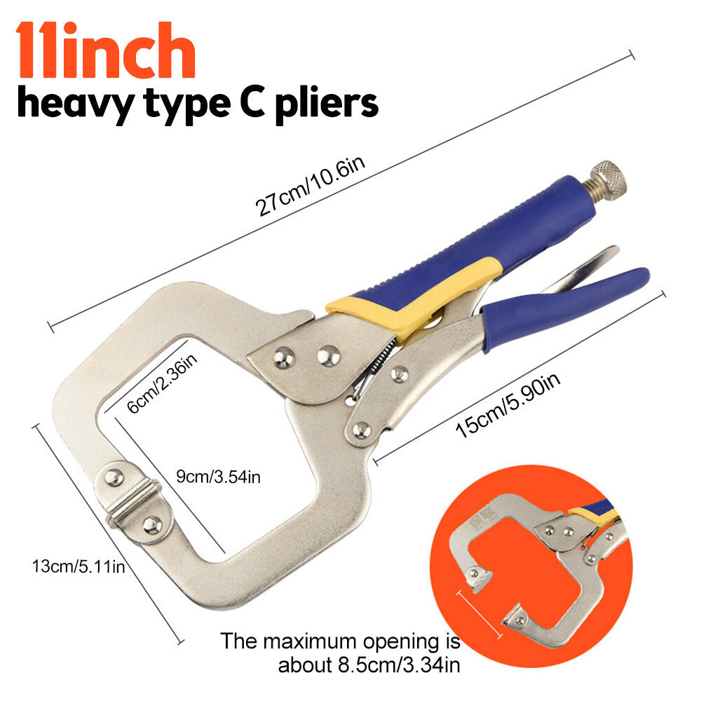 Heavy Duty C Clamp Pliers with Swivel Pads for Woodworking and Welding