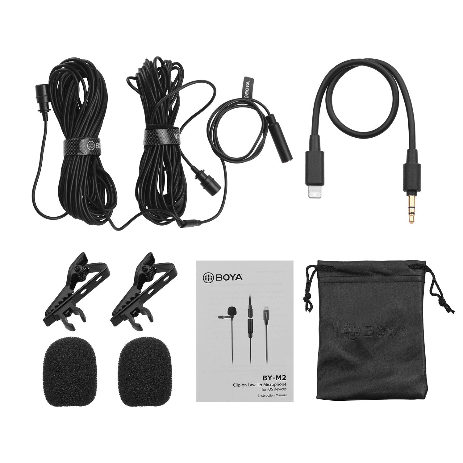 Dual Lavalier Microphone Omnidirectional Digital MFI Video Mic for iPhone 11 Pro Xs Max Xr iPad iPod Touch