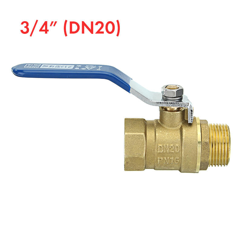 3/8" 1/2" 3/4" Brass Ball Valves Two Piece Inline Lever Handle BSP Male x Female Thread