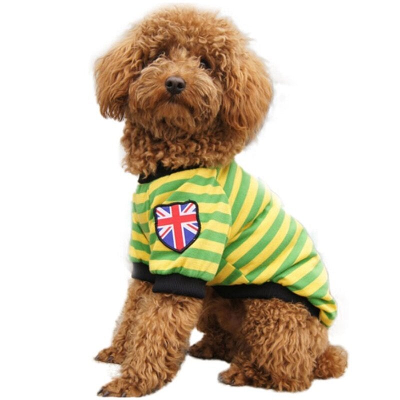 Pet Dog Cat Striped Clothing Coats T shirt Pet Apparel Vest Winter Spring Pet Customes 3 Colors