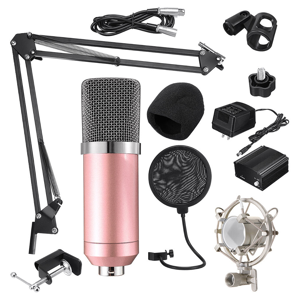 Microphone Condenser Sound Recording Microphone Kit With Shock Mount For Radio Braodcasting Singing Recording KTV Karaoke Mic