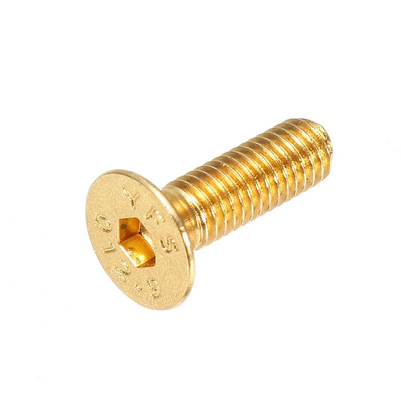 10Pcs M3*10 Countersunk Head Hex Socket Screws Steel Alloy Titanium Plating Gold