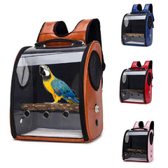 Pet Parrot Bird Carrier Travel Backpack Space Capsule Transparent Handbag Bag