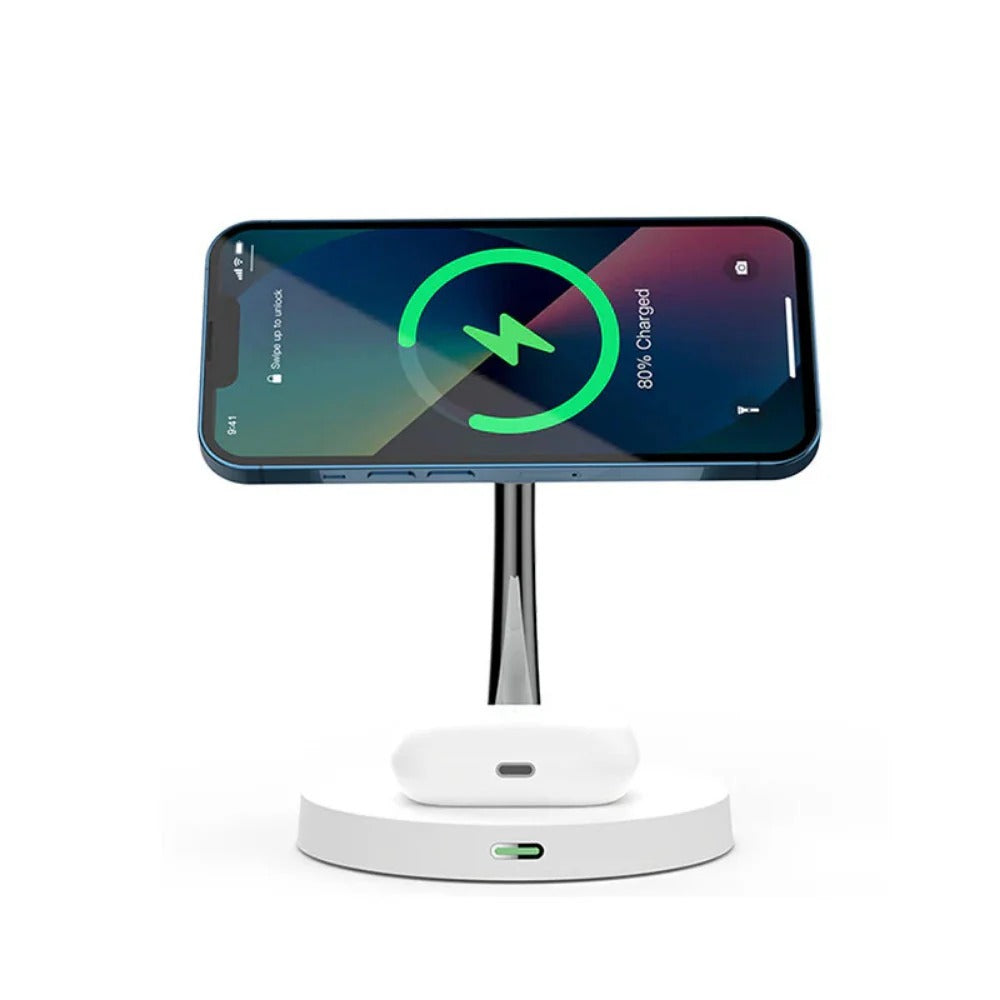 Dual Wireless Charger Fast Charging Pad for iPhone 12-14, Apple Watch, Earbuds