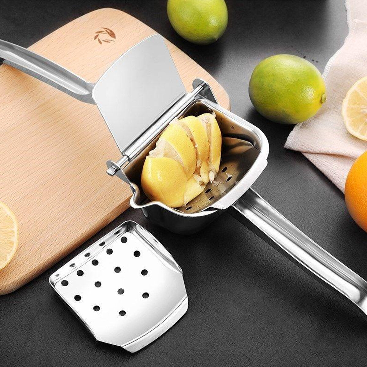 Manual Fruit Juicer Stainless Steel Crusher Squeezer Hand Press Lemon Orange