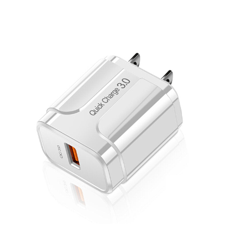 18W USB-A QC3.0 Fast Charger EU/US Plug for iPhone, Hui, Samsung, Xiaomi