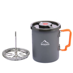 Camping Coffee Pot with French Press Outdoor Cup Mug Cookware for Hiking Trekking