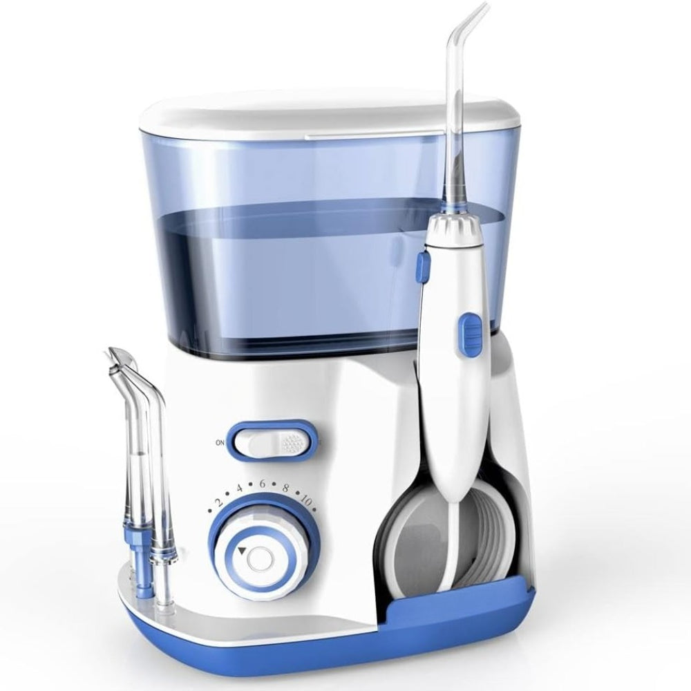 Water Dental Flosser - 800ML Oral Irrigator with 10 Adjustable Water Pressures, 5 Multifunctional Tips, IPX6 Waterproof, High Volume Reservoir for Teeth Cleaning and Gum Care