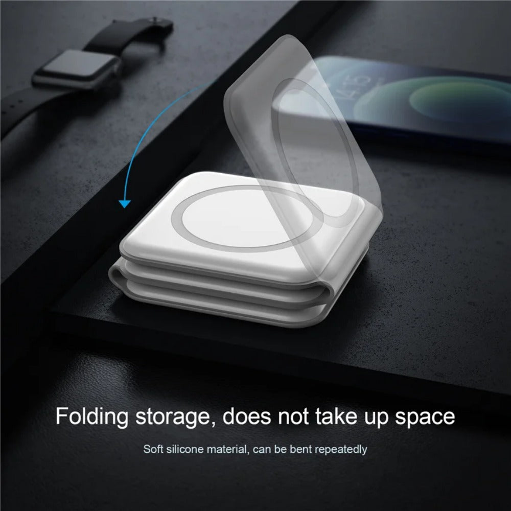 3-in-1 Magnetic Wireless Charger Stand for iPhone, Apple Watch, AirPods, 15W Fast Charging