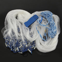 12 X24FT Fishing Net Nylon Mono Mesh Easy Throw Hand Casting 7.2m Sinkers