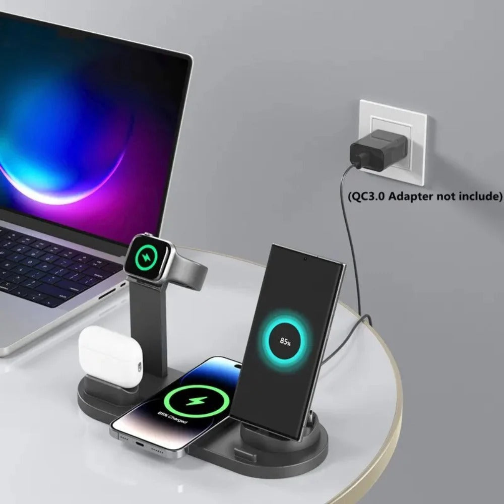 5-in-1 Wireless Charger Stand for iPhone, Apple Watch, AirPods - Fast Charging Dock