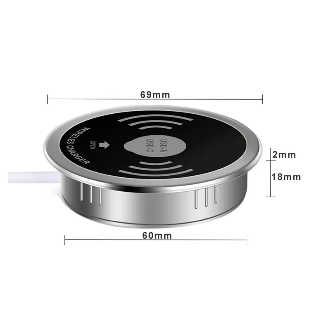 30W Fast Wireless Charger with USB Port for iPhone & Xiaomi Smartphones