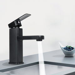 Matte Black Bathroom Sink Faucet Basin Cold/Hot Mixer Tap Single Handle