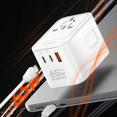 65W GaN 3-Port USB PD Charger: Fast Charging for iPhone, Hui, Samsung, Xiaomi