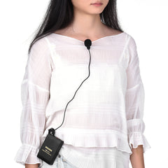 Wireless FM Transmitter Receiver Lavalier Lapel Clip Microphone Mic System 20M Receive Range