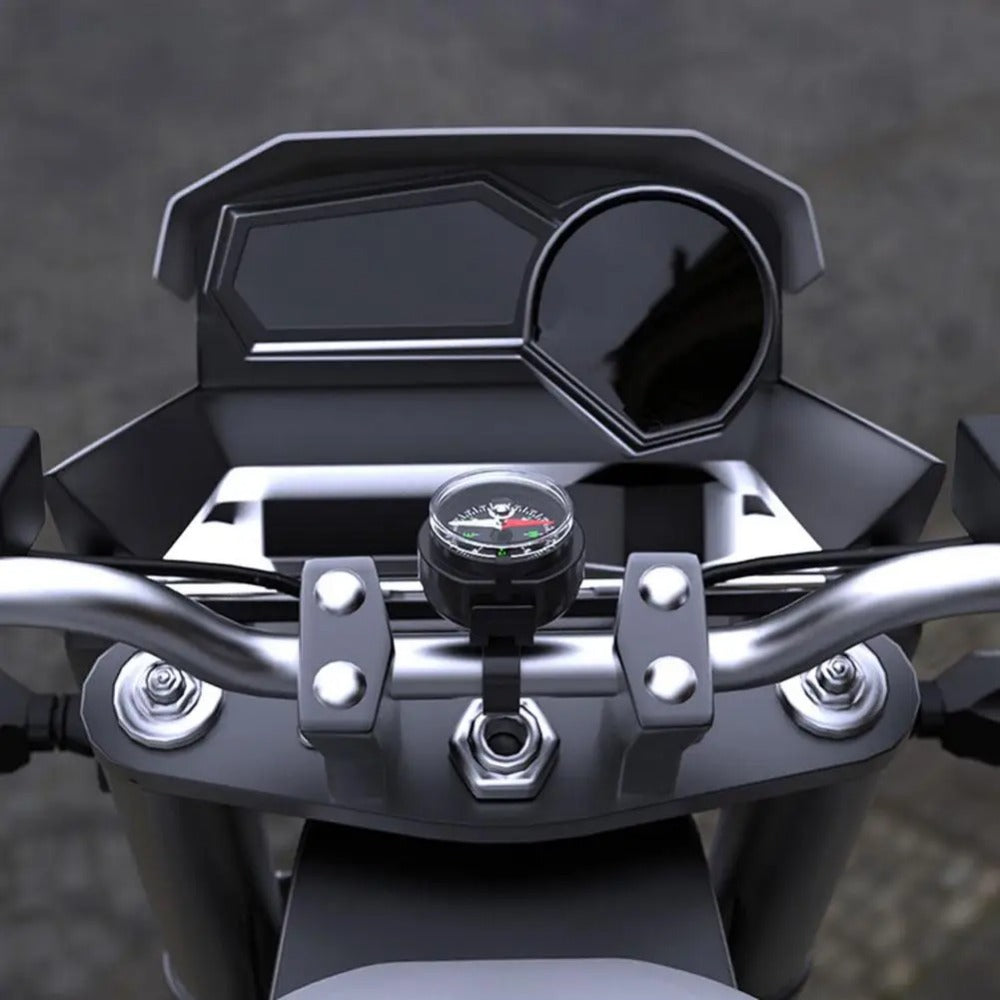 Universal Motorcycle USB Charger & Compass - Waterproof Handlebar Mount