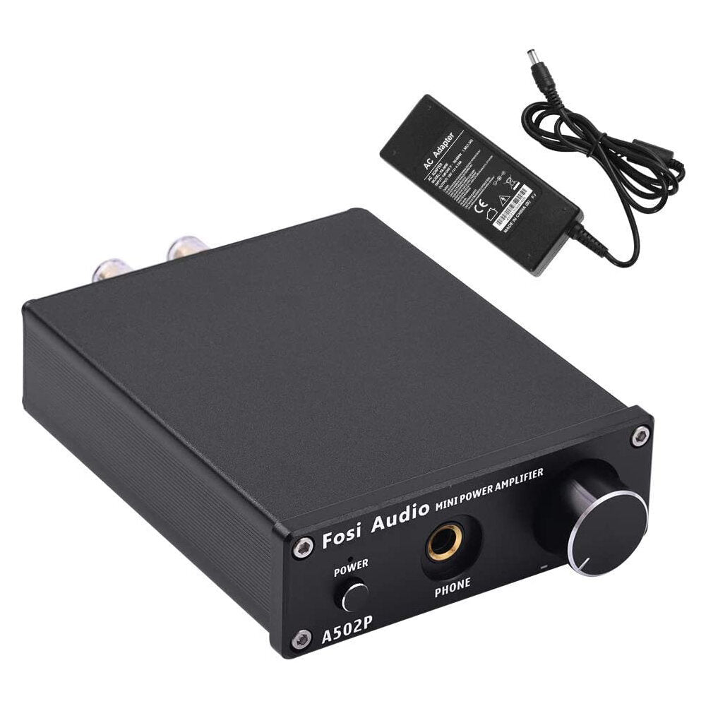 100W Audio Stereo 2 Channel Amplifier & Headphone Amp Mini Hifi Class D Integrated Digital Receiver for Home Desktop Passive Speakers Headphones with Power Supply