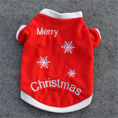 Christmas Pet Dog Cat Winter Clothes Warm Pullover Embroidered Outfit Coats Costume For Puppy Dogs