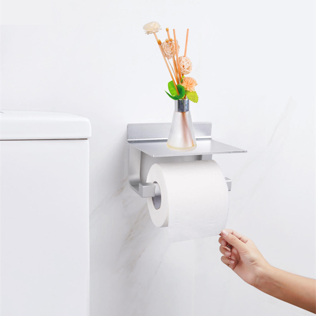 Aluminum Toilet Paper Holder Phone Holders Bathroom Kitchen Not Need Decorative Hardware