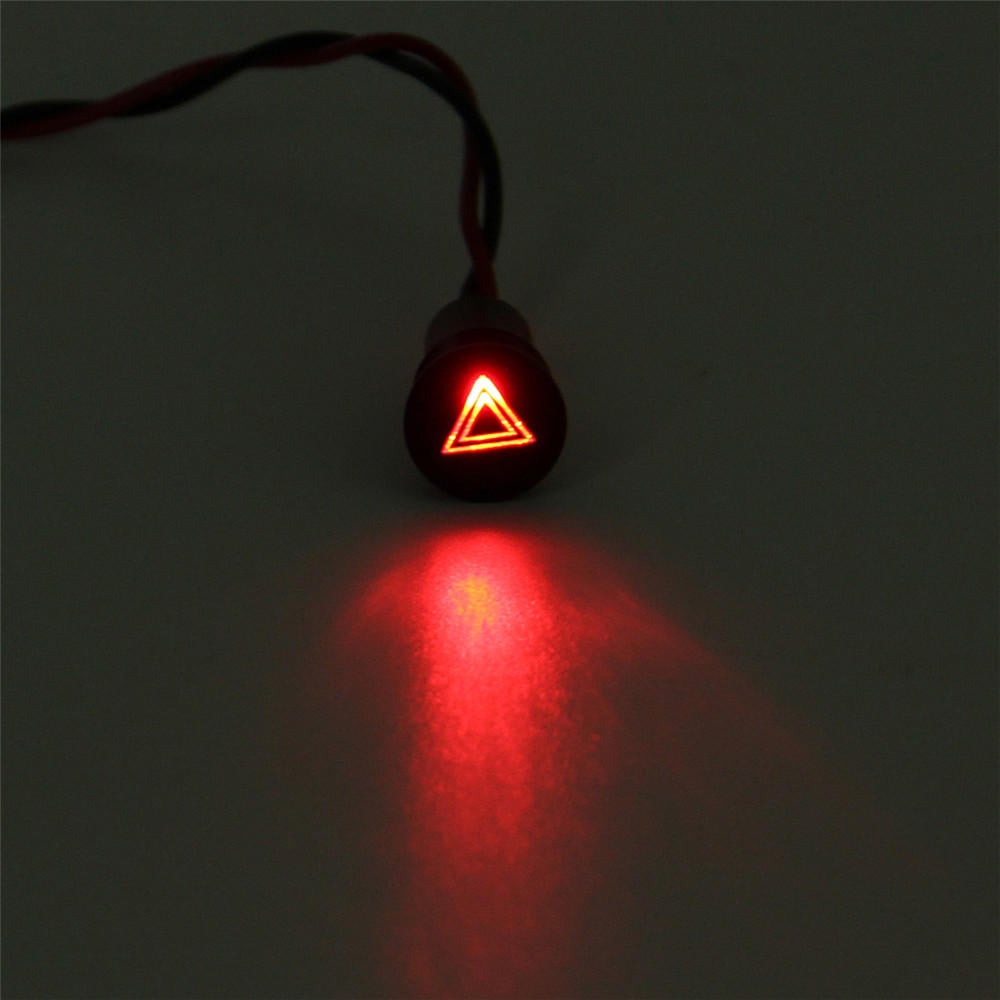 12 8mm LED Dash Panel Warning Light Indicator Lamp With Line And Symbol For Car Boat