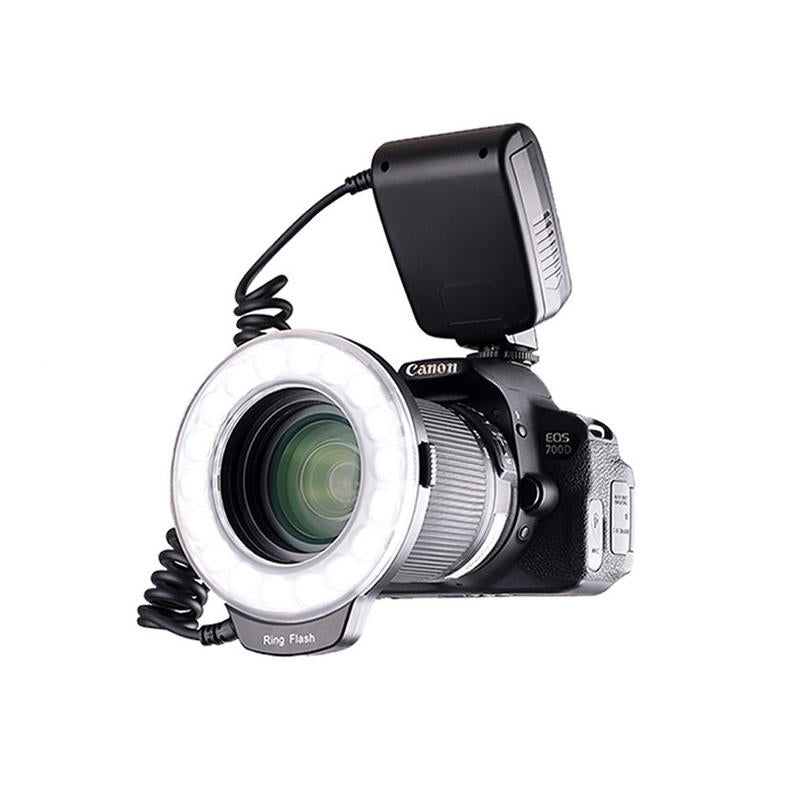 Universal Macro LED Ring Flash Video Light for Canon for Nikon for Sony DSLR Camera 3000K-9000K