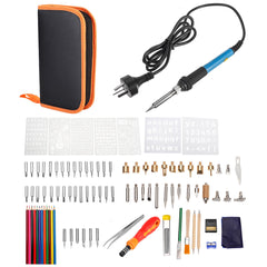 101pc Electric Solder Iron Kit DIY Wood Burning Pen Carft Tool Pyrography Tool Set