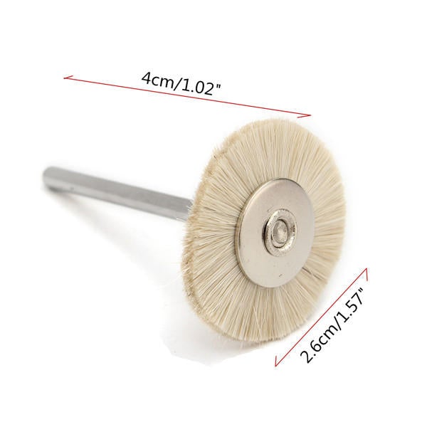 30pcs Soft White Goat Hair Polishing Wheel Brushes Set