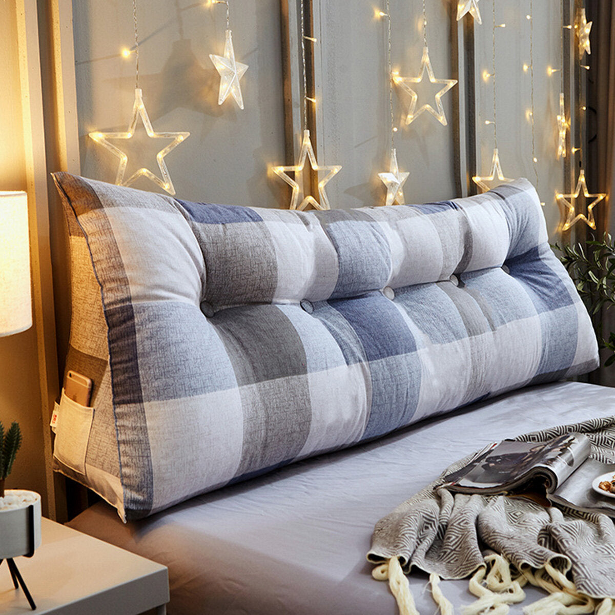 Triangular Wedge Cushion Soft Upholstered Pillow Headboard Reading Pillow Cushion Sofa Bed Pillow Backrest Positioning Support Pillow