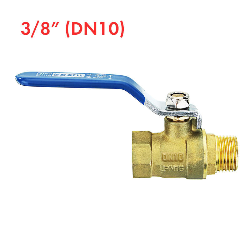 3/8" 1/2" 3/4" Brass Ball Valves Two Piece Inline Lever Handle BSP Male x Female Thread