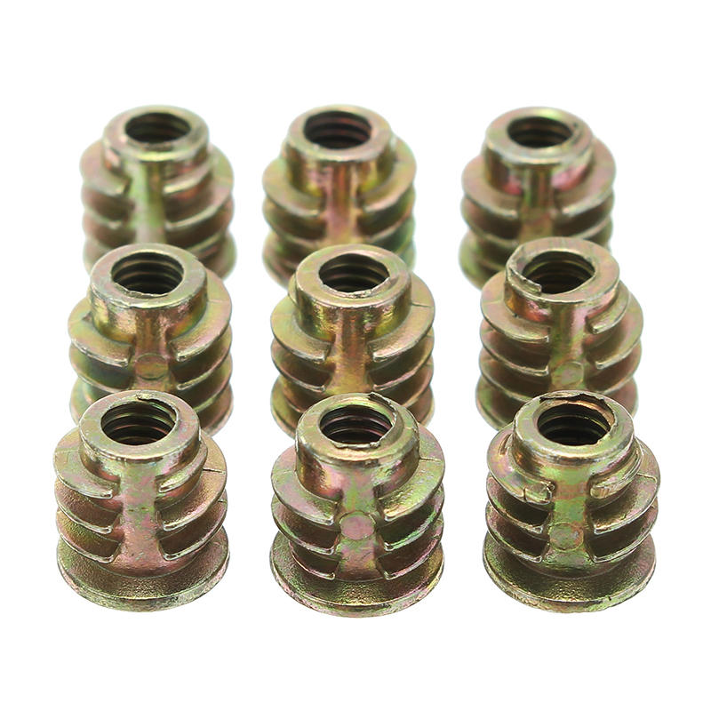 50Pcs M8 Zinc Alloy Wood Furniture Hex Socket Drive Head Screw-in Threaded Insert Nut 13-30mm