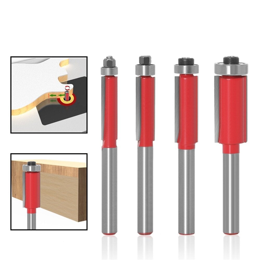 Double-Edged Straight Extended Bearing Trimming Cutter For Wood Engraving Machine