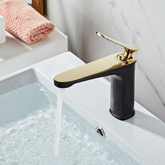 Luxury Bathroom Basin Faucet Hot Cold Water Mixer Sink Tap Gold Polished Handle Single Brass