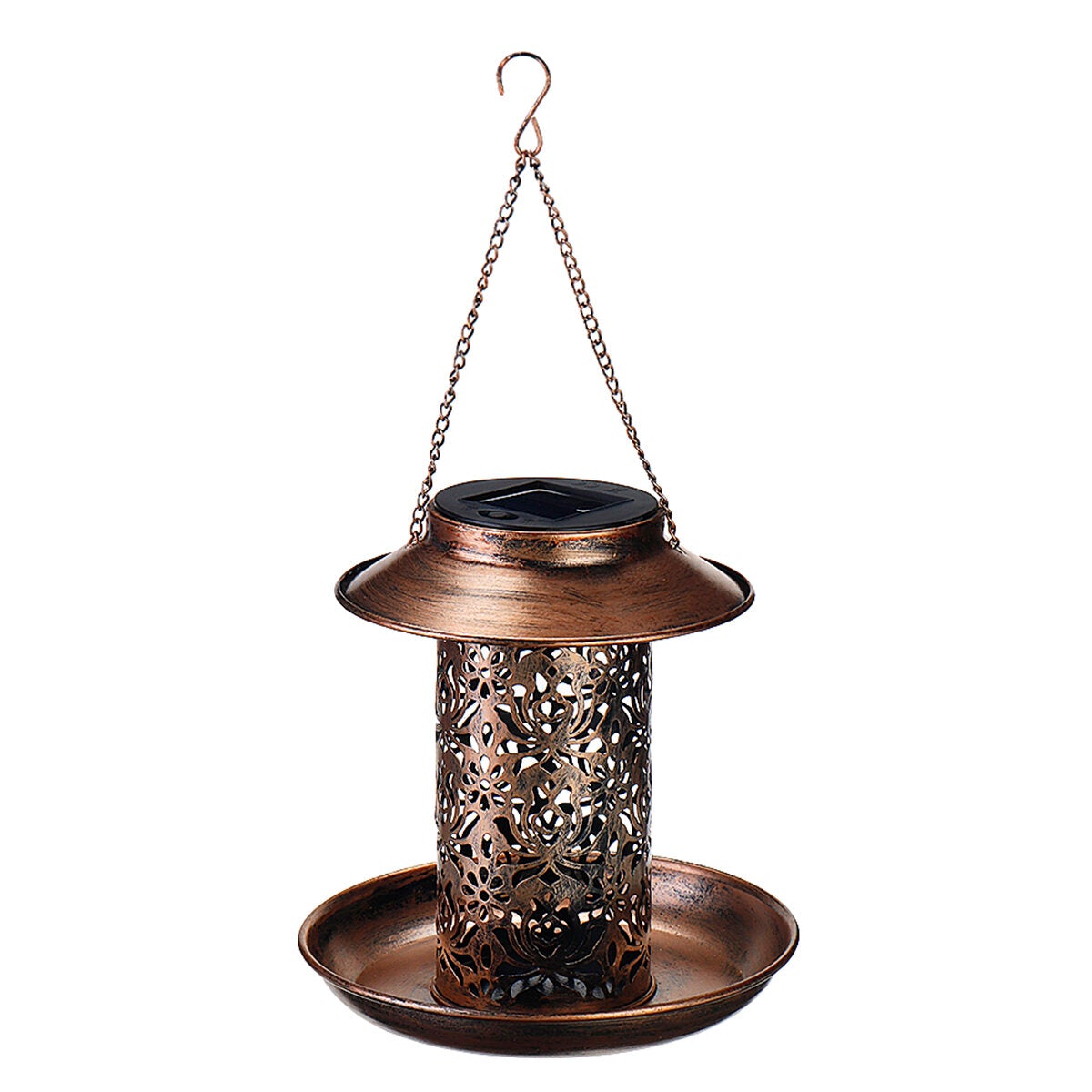 Metal Waterproof Hanging LED Solar Bird Feeder Hummingbird Outdoor Balcony Outdoor for Feeding Tool